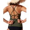 imageCRZ YOGA Tankini Tops for Women Crossover Adjustable Tie Back Bathing Suits Swimsuit Only No Bottom PaddedDark Olive