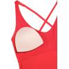 imageCRZ YOGA Tankini Tops for Women Crossover Adjustable Tie Back Bathing Suits Swimsuit Only No Bottom PaddedDeep Red