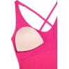 imageCRZ YOGA Tankini Tops for Women Crossover Adjustable Tie Back Bathing Suits Swimsuit Only No Bottom PaddedGranita Pink