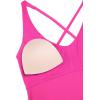 imageCRZ YOGA Tankini Tops for Women Crossover Adjustable Tie Back Bathing Suits Swimsuit Only No Bottom PaddedHibiscus Purple