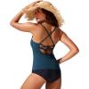 imageCRZ YOGA Tankini Tops for Women Crossover Adjustable Tie Back Bathing Suits Swimsuit Only No Bottom PaddedInsignia Blue