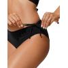imageCRZ YOGA Womens Bikini Bottoms Full Coverage Bathing Swimsuit Adjustable Ruched Side Tie Swim BriefsBlack