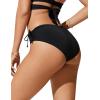 imageCRZ YOGA Womens Bikini Bottoms Full Coverage Bathing Swimsuit Adjustable Ruched Side Tie Swim BriefsBlack