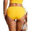 imageCRZ YOGA Womens Bikini Bottoms Full Coverage Bathing Swimsuit Adjustable Ruched Side Tie Swim BriefsHigh Visibility Yellow
