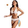 imageCRZ YOGA Womens Bikini Bottoms Full Coverage Bathing Swimsuit Adjustable Ruched Side Tie Swim BriefsMilky White Bone