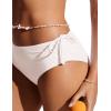 imageCRZ YOGA Womens Bikini Bottoms Full Coverage Bathing Swimsuit Adjustable Ruched Side Tie Swim BriefsMilky White Bone