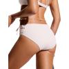 imageCRZ YOGA Womens Bikini Bottoms Full Coverage Bathing Swimsuit Adjustable Ruched Side Tie Swim BriefsMilky White Bone