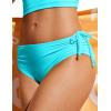 imageCRZ YOGA Womens Bikini Bottoms Full Coverage Bathing Swimsuit Adjustable Ruched Side Tie Swim BriefsTurquoise