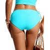 imageCRZ YOGA Womens Bikini Bottoms Full Coverage Bathing Swimsuit Adjustable Ruched Side Tie Swim BriefsTurquoise