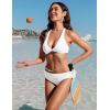 imageCRZ YOGA Womens Bikini Bottoms Full Coverage Bathing Swimsuit Adjustable Ruched Side Tie Swim BriefsWhite