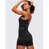 imageCRZ YOGA Womens Butterluxe Athletic Adjustable Strap Rompers Workout One Piece Sleeveless Jumpsuits Padded Bodysuit ShortsBlack Tie Dye Flowers