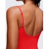 imageCRZ YOGA Womens Butterluxe Athletic Adjustable Strap Rompers Workout One Piece Sleeveless Jumpsuits Padded Bodysuit ShortsDeep Red