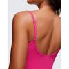 imageCRZ YOGA Womens Butterluxe Athletic Adjustable Strap Rompers Workout One Piece Sleeveless Jumpsuits Padded Bodysuit ShortsGranita Pink