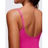 imageCRZ YOGA Womens Butterluxe Athletic Adjustable Strap Rompers Workout One Piece Sleeveless Jumpsuits Padded Bodysuit ShortsHibiscus Purple