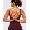imageCRZ YOGA Womens Butterluxe Athletic Adjustable Strap Rompers Workout One Piece Sleeveless Jumpsuits Padded Bodysuit ShortsRed Merlot
