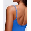 imageCRZ YOGA Womens Butterluxe Athletic Adjustable Strap Rompers Workout One Piece Sleeveless Jumpsuits Padded Bodysuit ShortsSparkle Blue
