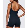 imageCRZ YOGA Womens Butterluxe Athletic Adjustable Strap Rompers Workout One Piece Sleeveless Jumpsuits Padded Bodysuit ShortsTrue Navy