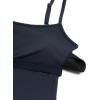 imageCRZ YOGA Womens Butterluxe Athletic Adjustable Strap Rompers Workout One Piece Sleeveless Jumpsuits Padded Bodysuit ShortsTrue Navy