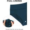 imageCRZ YOGA Womens High Waisted Bikini Bottom Full Coverage Tummy Control Bathing Suit Wide Waistband Swimsuit Swim BriefsInsignia Blue
