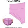 imageCRZ YOGA Womens High Waisted Bikini Bottom Full Coverage Tummy Control Bathing Suit Wide Waistband Swimsuit Swim BriefsVita Pink