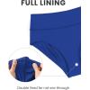imageCRZ YOGA Womens High Waisted Bikini Bottom Full Coverage Tummy Control Bathing Suit Wide Waistband Swimsuit Swim BriefsWaves Blue