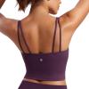imageCRZ YOGA ButterluxeLight Womens V Neck Longline Sports Bra  Spaghetti Straps Workout Crop Top Padded Yoga CamiDeep Purple