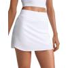 imageCRZ YOGA Dolphin Golf Skirts for Women A Line High Waisted Casual Athletic Mini Tennis Pickleball Skort with Zipper PocketWhite