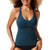 imageCRZ YOGA Tankini Tops for Women Crossover Adjustable Tie Back Bathing Suits Swimsuit Only No Bottom PaddedInsignia Blue