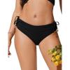 imageCRZ YOGA Womens Bikini Bottoms Full Coverage Bathing Swimsuit Adjustable Ruched Side Tie Swim BriefsBlack