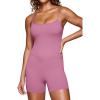 imageCRZ YOGA Womens Butterluxe Athletic Adjustable Strap Rompers Workout One Piece Sleeveless Jumpsuits Padded Bodysuit ShortsVelvet Dust