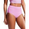 imageCRZ YOGA Womens High Waisted Bikini Bottom Full Coverage Tummy Control Bathing Suit Wide Waistband Swimsuit Swim BriefsVita Pink