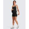 imageCRZ YOGA Butterluxe Maternity Workout Romper for Women Casual Spaghetti Strap Shorts Jumpsuit Pregnancy Tank Top BodysuitBlack