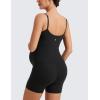 imageCRZ YOGA Butterluxe Maternity Workout Romper for Women Casual Spaghetti Strap Shorts Jumpsuit Pregnancy Tank Top BodysuitBlack