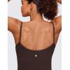 imageCRZ YOGA Butterluxe Maternity Workout Romper for Women Casual Spaghetti Strap Shorts Jumpsuit Pregnancy Tank Top BodysuitHot Fudge Brown