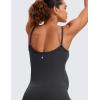 imageCRZ YOGA Butterluxe Maternity Workout Romper for Women Casual Spaghetti Strap Shorts Jumpsuit Pregnancy Tank Top BodysuitMysterious Grey