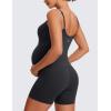 imageCRZ YOGA Butterluxe Maternity Workout Romper for Women Casual Spaghetti Strap Shorts Jumpsuit Pregnancy Tank Top BodysuitMysterious Grey