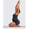 imageCRZ YOGA Butterluxe Maternity Workout Romper for Women Casual Spaghetti Strap Shorts Jumpsuit Pregnancy Tank Top BodysuitMysterious Grey