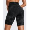 imageCRZ YOGA Womens Butterluxe Biker Shorts 8 Inches  High Waisted Workout Running Volleyball Spandex YogaBlack Tie Dye Flowers