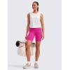 imageCRZ YOGA Womens Butterluxe Biker Shorts 8 Inches  High Waisted Workout Running Volleyball Spandex YogaHibiscus Purple
