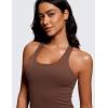 imageCRZ YOGA Womens Butterluxe Yoga Workout Tank Tops Racerback Sleeveless Camisole Athletic Gym ShirtsCoffee Brown