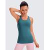 imageCRZ YOGA Womens Butterluxe Yoga Workout Tank Tops Racerback Sleeveless Camisole Athletic Gym ShirtsPetrol Blue