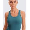 imageCRZ YOGA Womens Butterluxe Yoga Workout Tank Tops Racerback Sleeveless Camisole Athletic Gym ShirtsPetrol Blue