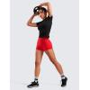 imageCRZ YOGA Womens Naked Feeling Biker Shorts  3 Inches High Waisted Yoga Workout Running SpandexDeep Red
