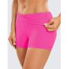 imageCRZ YOGA Womens Naked Feeling Biker Shorts  3 Inches High Waisted Yoga Workout Running SpandexHibiscus Purple