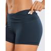 imageCRZ YOGA Womens Naked Feeling Biker Shorts  3 Inches High Waisted Yoga Workout Running SpandexTrue Navy