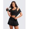 imageCRZ YOGA Womens Ribbed Longline Sports Bra  U Neck Padded Yoga Cami Workout Crop Tank Top Built in PadsBlack