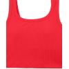 imageCRZ YOGA Womens Ribbed Longline Sports Bra  U Neck Padded Yoga Cami Workout Crop Tank Top Built in PadsDeep Red