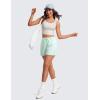 imageCRZ YOGA Womens Ribbed Longline Sports Bra  U Neck Padded Yoga Cami Workout Crop Tank Top Built in PadsMilky White Bone