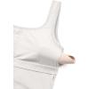 imageCRZ YOGA Womens Ribbed Longline Sports Bra  U Neck Padded Yoga Cami Workout Crop Tank Top Built in PadsMilky White Bone