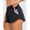 imageCRZ YOGA Womens Running Shorts Low Waisted 25quot  Mesh Liner Quick Dry for Track Gym Athletic Workout with Zip PocketBlack